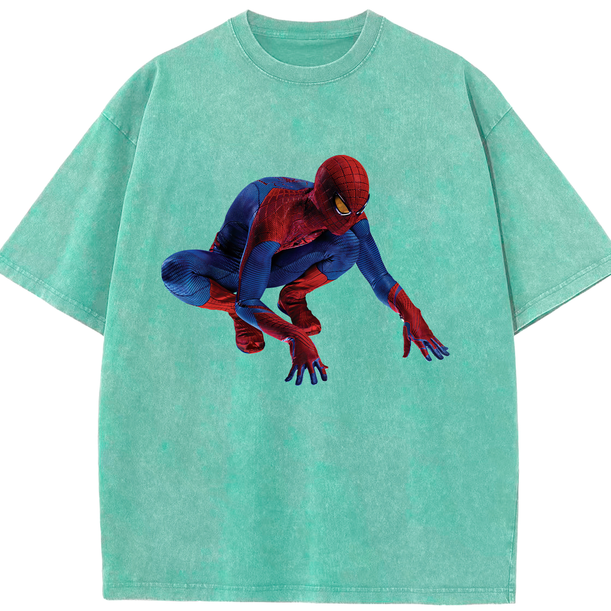 （画像用） Spider Man スパイダーマン 綿100% ヴィンテージ風 半袖Tシャツ（フロントプリント）